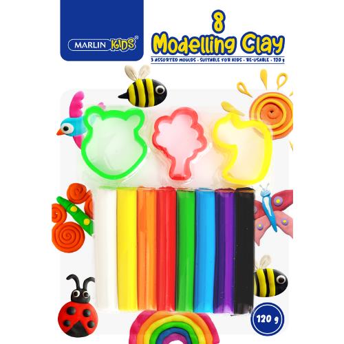 Modelling Clay 120G 8 Colours With 3 Assorted Moulds | West Pack